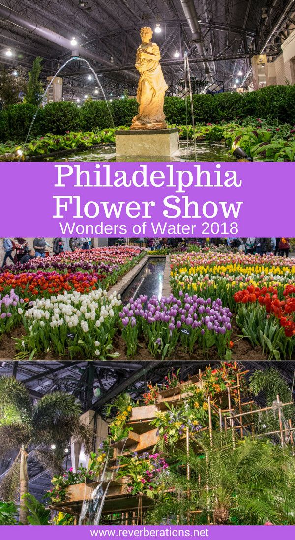 Each year the Philadelphia Flower Show ushers in spring. The 2018 Flower Show celebrates the theme Wonders of Water with exhibits large and small. #flowershow #philadelphia #philly