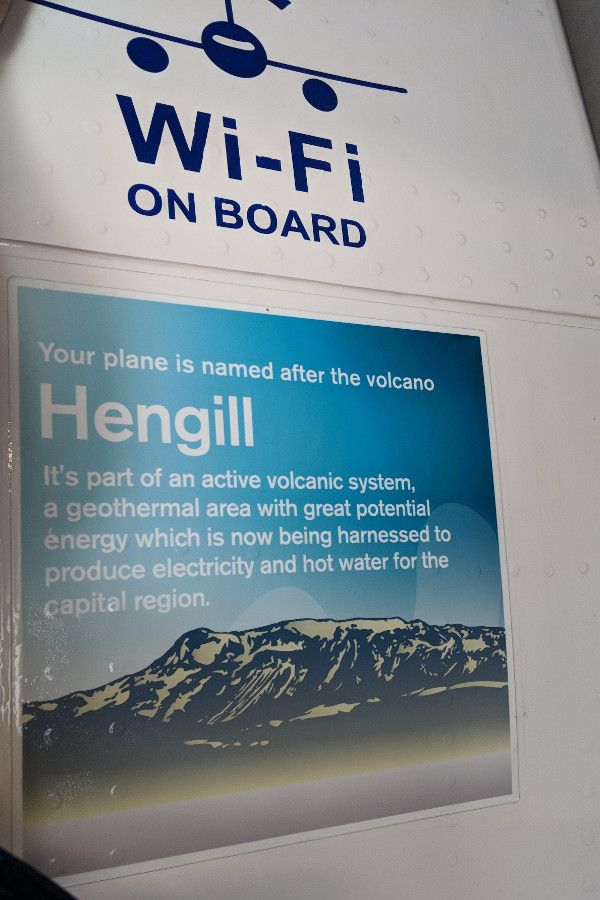 Each Icelandair plane has a name. This is Hengill.