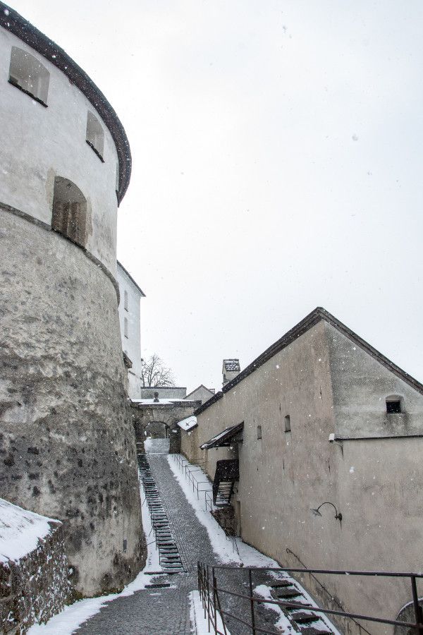 View into Kufstein Fortress from a tower.