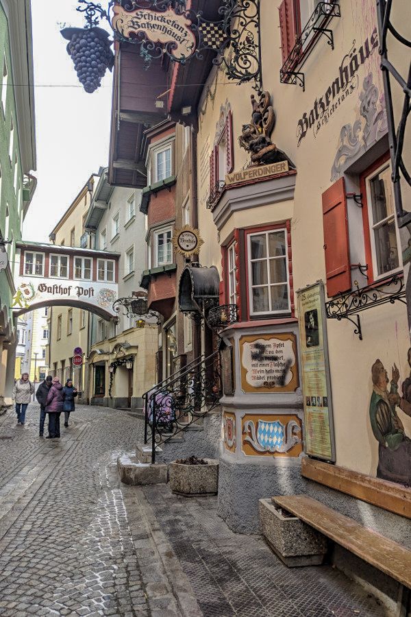 Walking through the charming streets of the town of Kufstein in Austria.