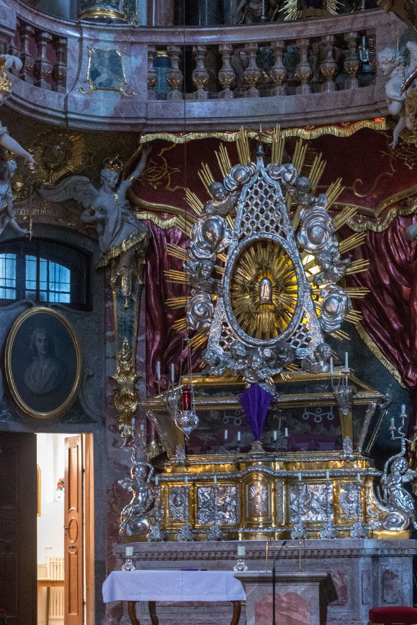 The altar inside the Asamkirche in Munich, Germany.