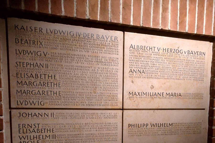 Inside the crypt of the Frauenkirche in Munich, Germany.