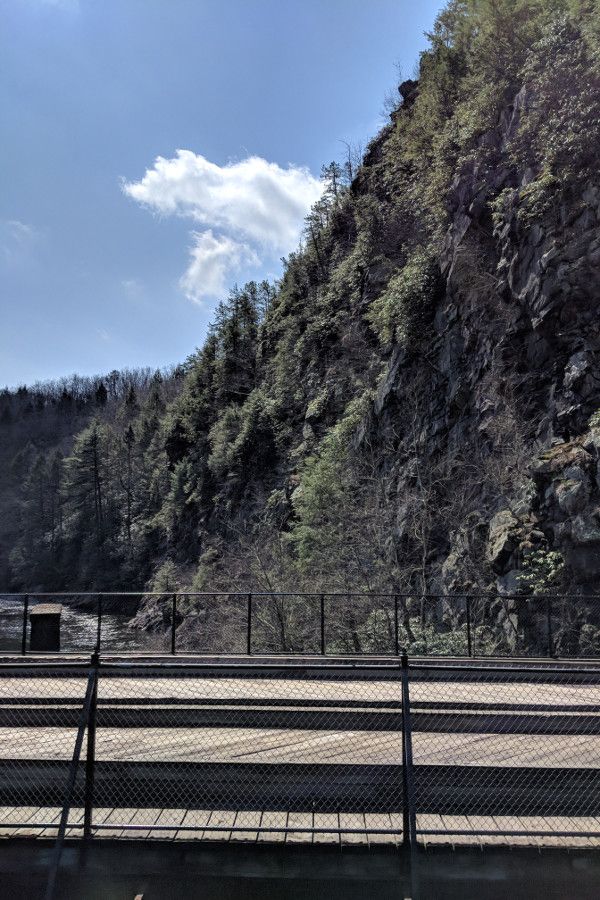 View of the gorge from the bridge on the Lehigh Gorge Scenic Railway.