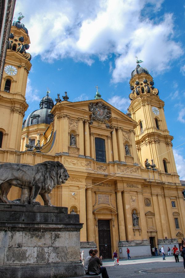 Exterior of the Theatinerkirche in Munich, Germany.