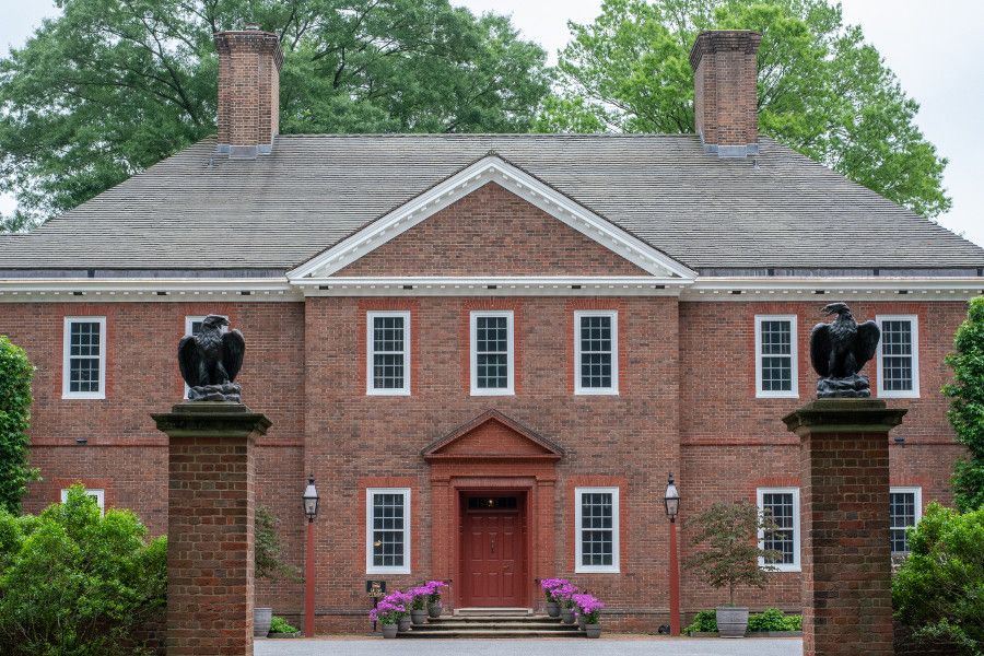 The front of the house at Mt. Cuba Center in Delaware.