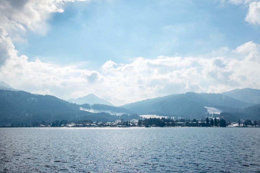 Looking across the Tegernsee lake in Bavaria, Germany.