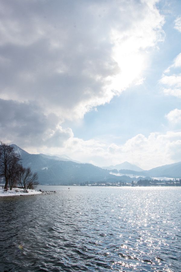 The mountains overlooking the Tegernsee lake in Bavaria, Germany.