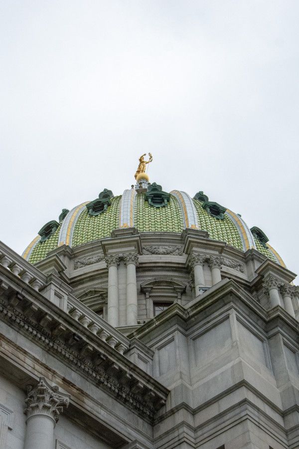 The dome of the Pennsylvania Capitol Building in Harrisburg.