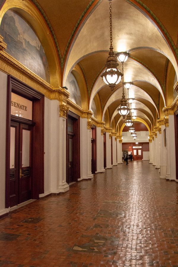 The hallways of the Pennsylvania Capitol Building in Harrisburg.