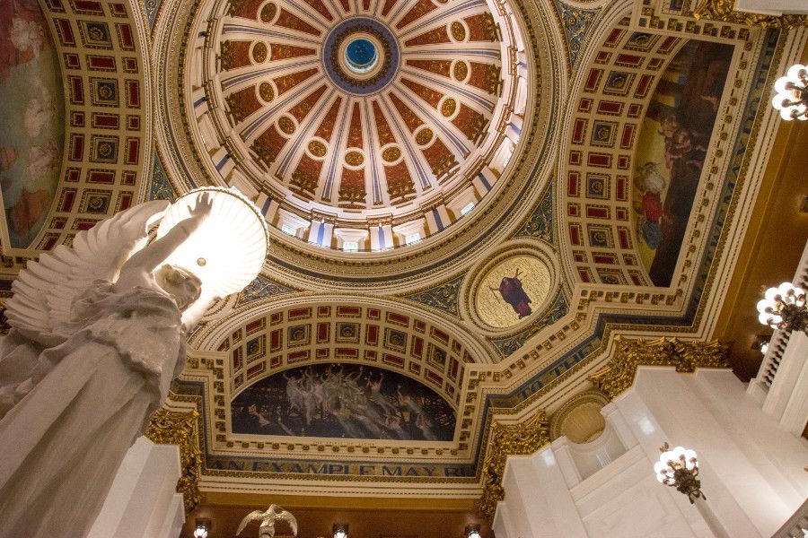 Gazing up in the Rotunda in the Pennsylvania Capitol Building in Harrisburg.