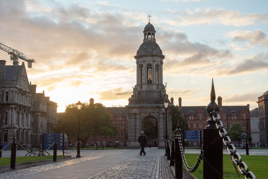 Trinity College Dublin at sunrise.