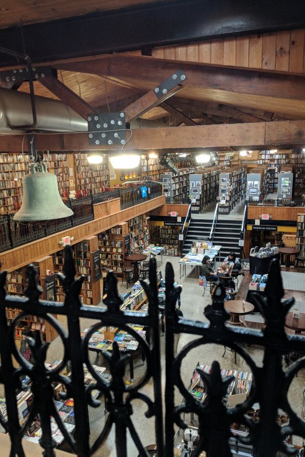 From the second floor, inside the Midtown Scholar Bookshop in Midtown Harrisburg, Pennsylvania.