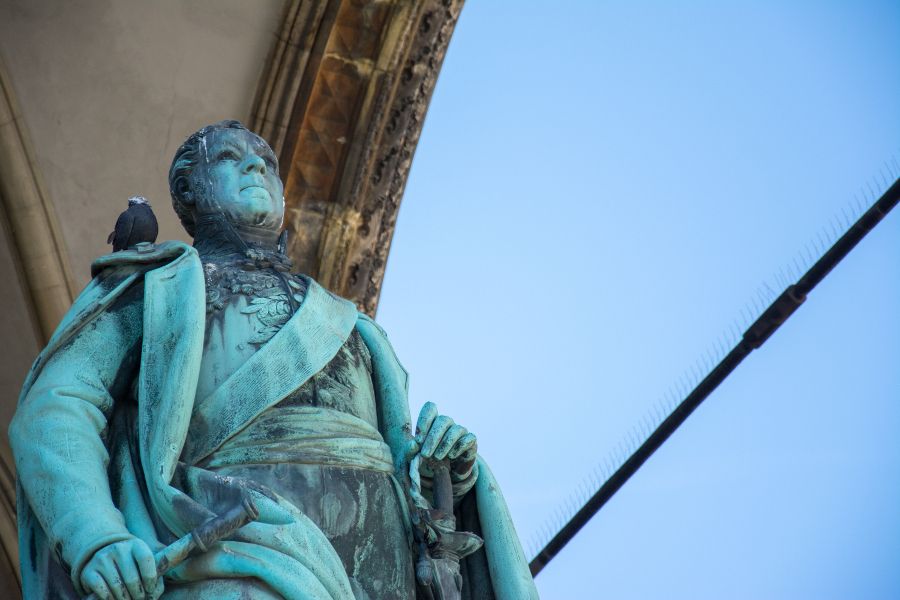 A statue at Feldherrnhalle on Munich's Odeonsplatz.