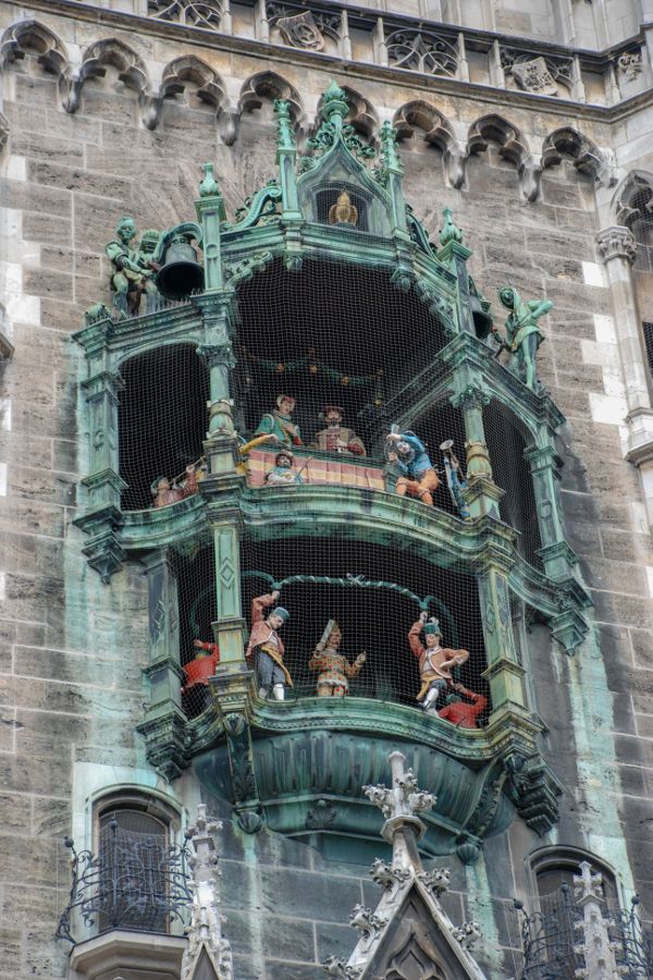 Munich's Glockenspiel in Marienplatz.