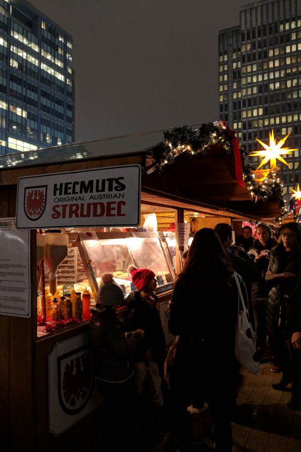 Helmut's Strudel stand at Christmas Village in Philadelphia.