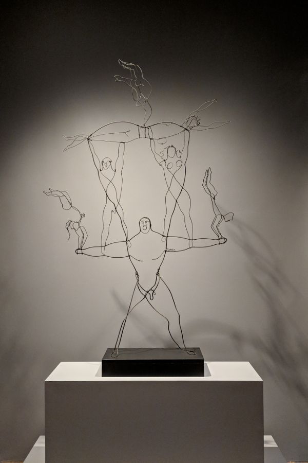 A wire work of circus performers by Alexander Calder.