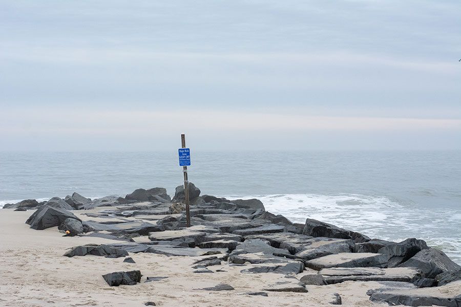 A jetty along the beach.