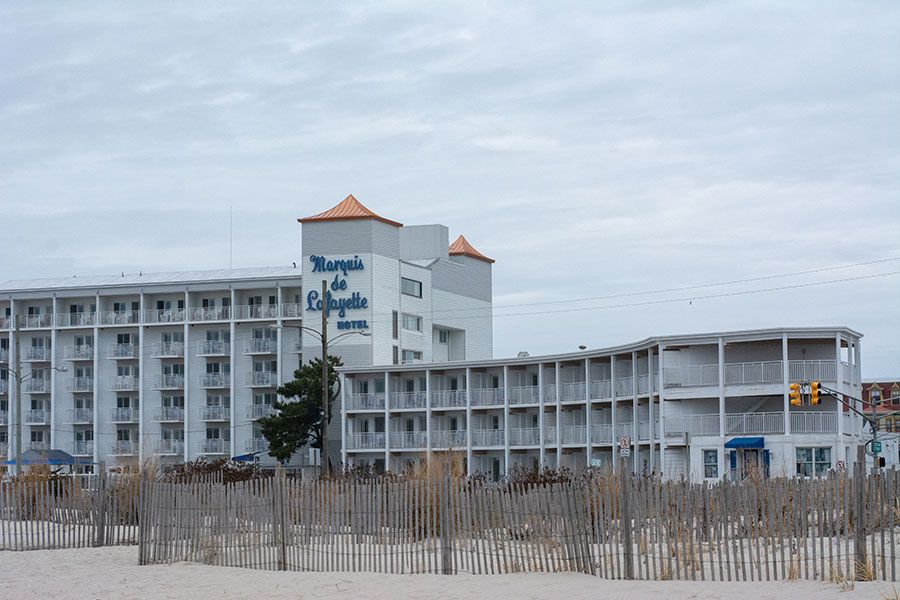 The beachfront Marquis de Lafayette Hotel.