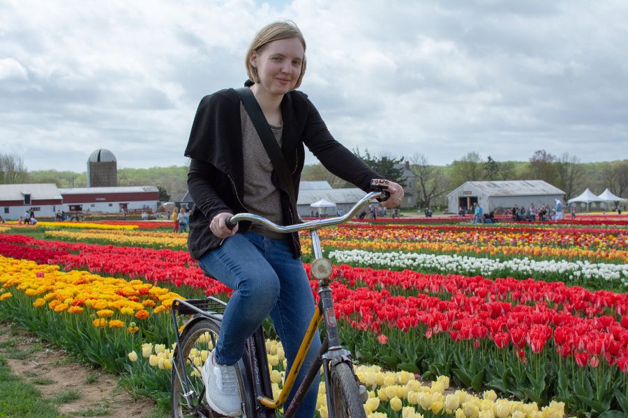 Holland Ridge Farms Tulip Festival transports visitors to the Netherlands with bikes and tulips.