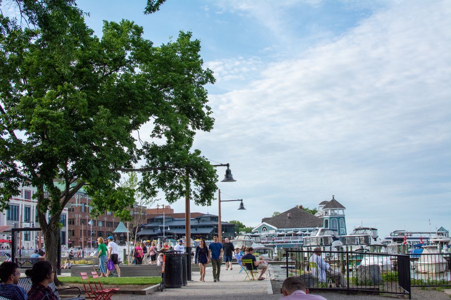 The marina and the Waterfront Park in Old Town Alexandria, Virginia.