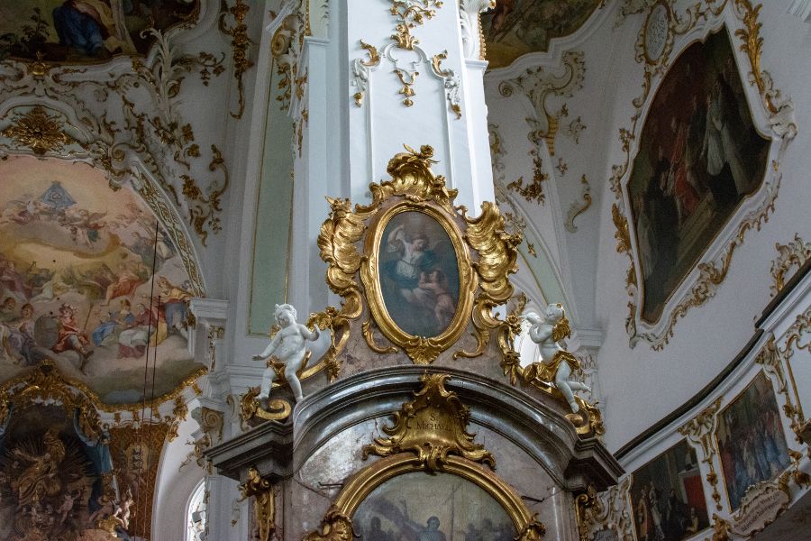 The ornately decorated Andechs church.