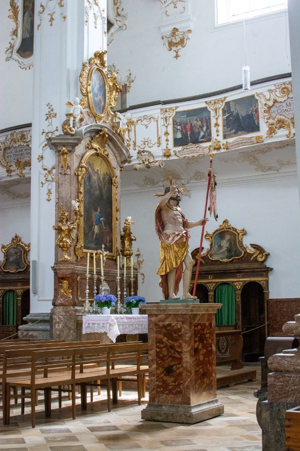 A statue inside the Kloster Andechs church.