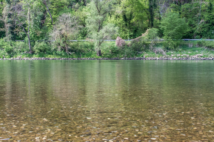 Crystal clear waters of the Danube River, or Donau.