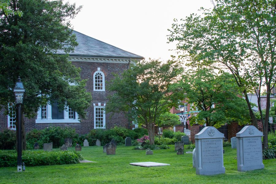 Cemetery at the historic Christ Church in Old Town Alexandria.