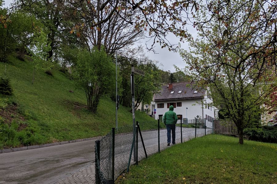 Walking through Herrsching to Andechs.