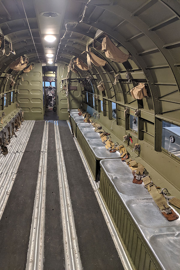 Inside of a C-47A Skytrain that served on D-Day.