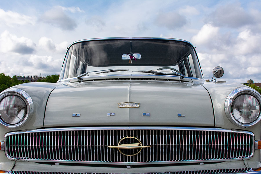 Close up of an Opel on the Wiesn for the ACM Oldtimer-Treffen.