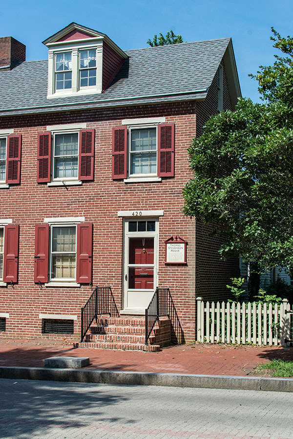 The Thomas Stevenson House in Historic Dover, Delaware.