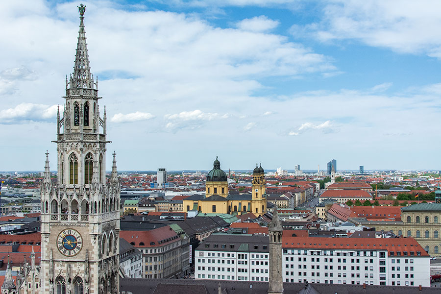 A view over northern Munich from the Alter Peter Tower.