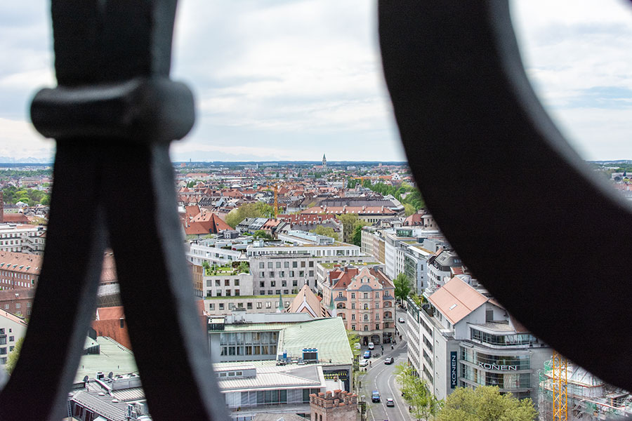 The view from the tower of Alter Peter in Munich.