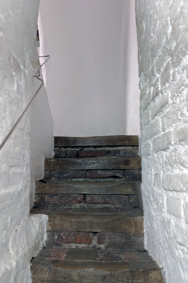 Steps leading into the tower of Alter Peter in Munich.