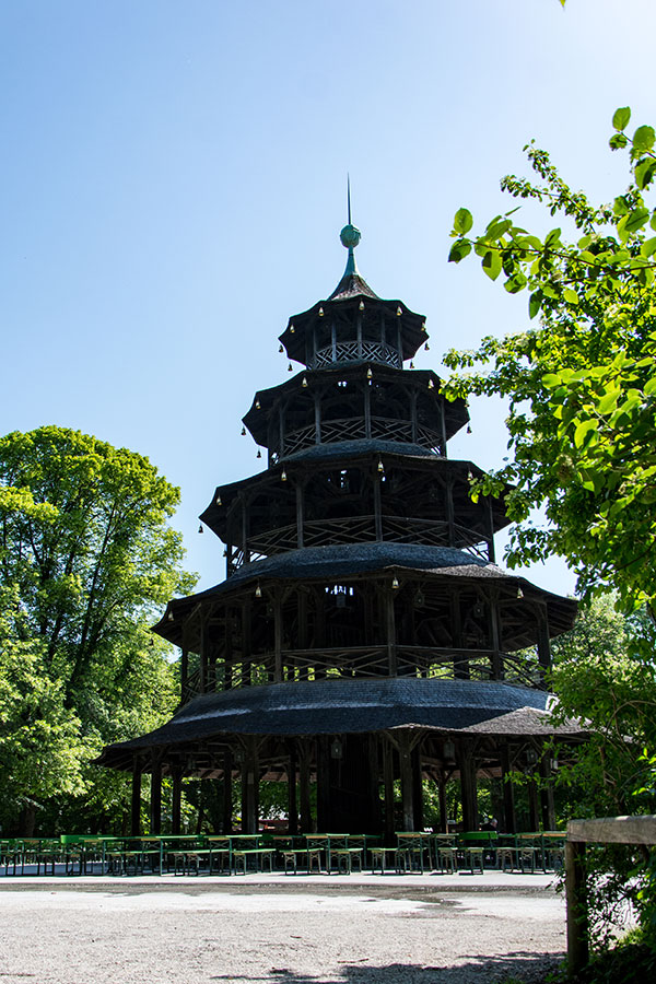 One of the most famous Biergarten in Munich is Chinesischer Turm in Englischer Garten.