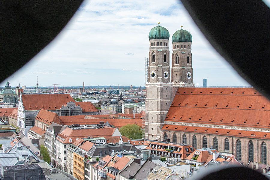 A peek at the Frauenkirche from Alter Peter's tower.