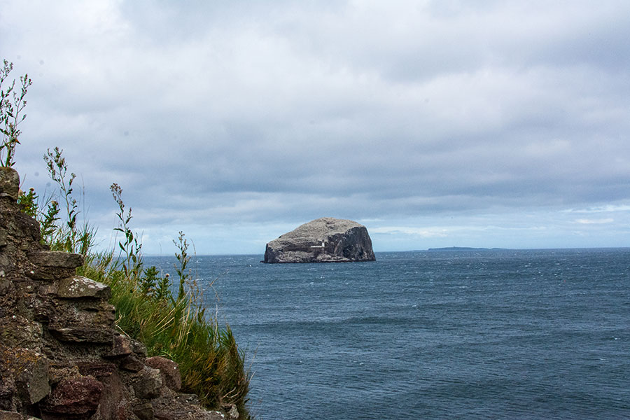 Bass Rock sits off the coast of East Lothian, Scotland.