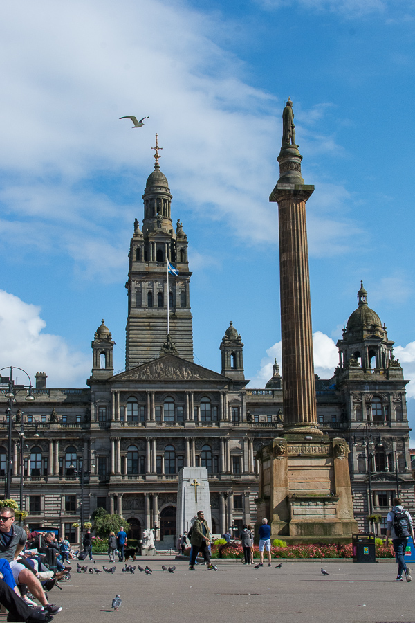 George Square in the center of Glasgow, Scotland.