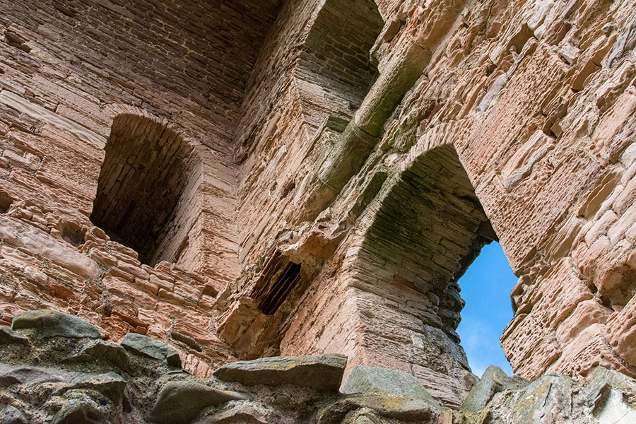 The inside the ruins of Tantallon Castle.