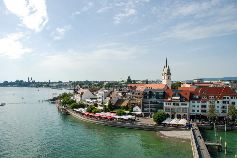 The town of Zeppelin, Friedrichshafen is one of several towns that ring the Bodensee, or Lake Constance.