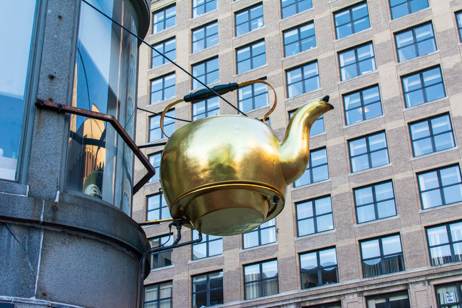 The historic Steaming Kettle still hangs in Boston.