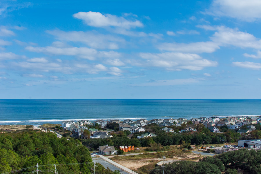 The Atlantic Ocean waterfront in Corolla, North Carolina.