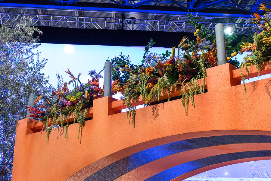 Hanging plants on an arch at the Philadelphia Flower Show.