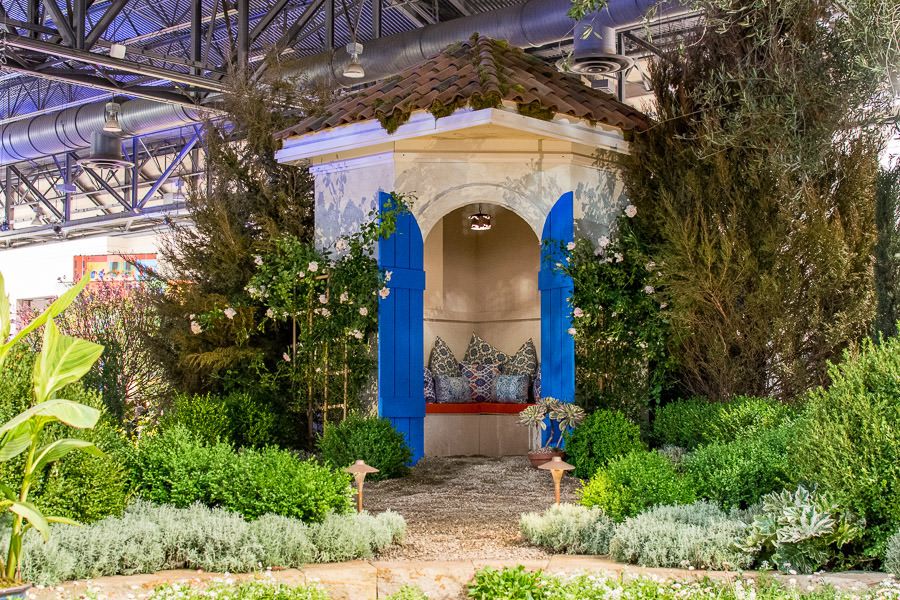 Riviera backyard hangout inspiration at the Philadelphia Flower Show 2020.