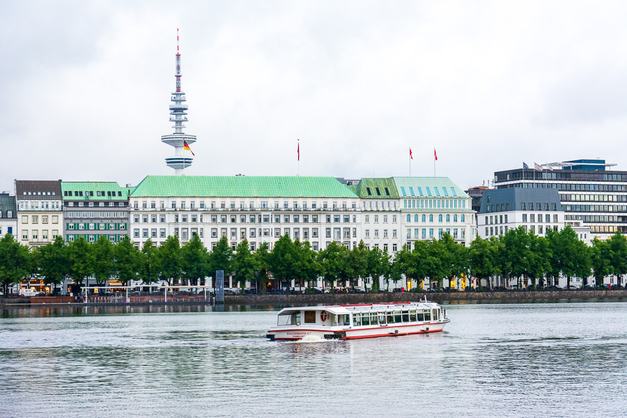 Popular things to do in Hamburg include a visit to the iconic Binnenalster lake.