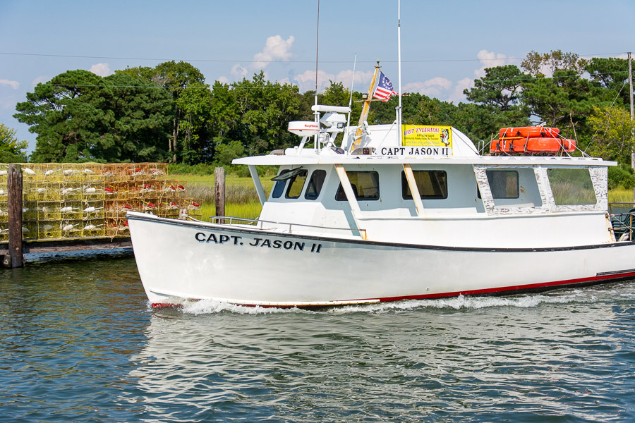 The boat Captain Jason II sails into Smith Island.