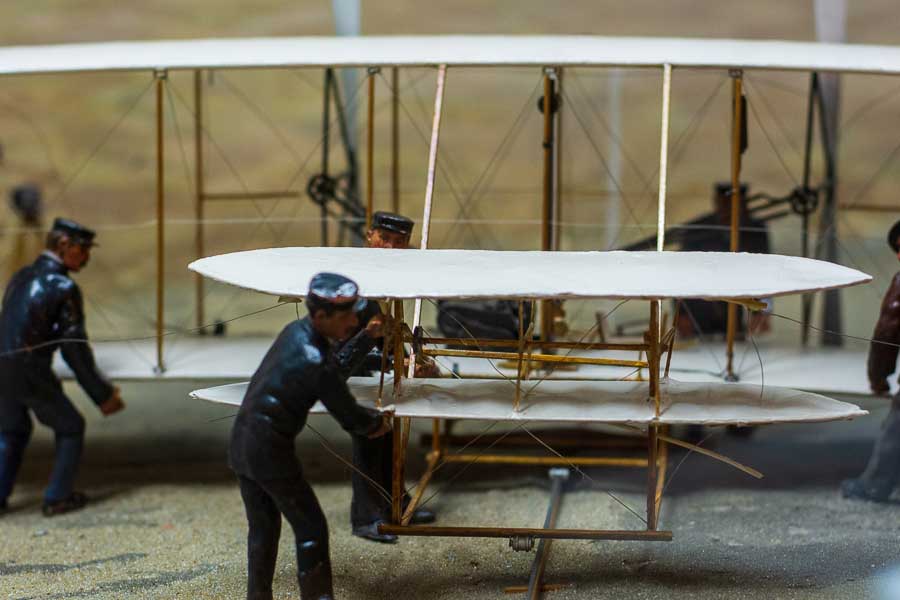 A diorama inside the Wright Brothers Museum in Kitty Hawk, North Carolina.