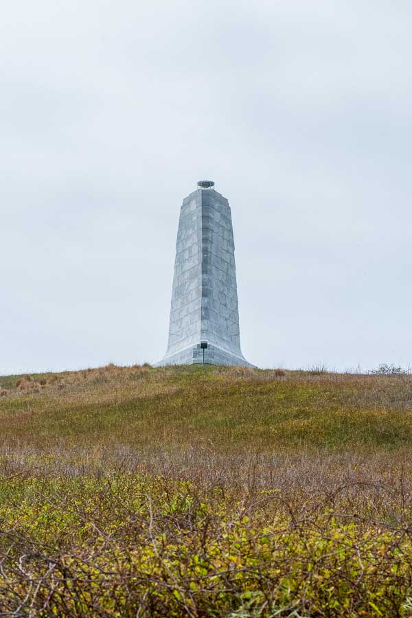 The Wright Brothers Memorial sits upon a hill in Kitty Hawk, North Carolina.