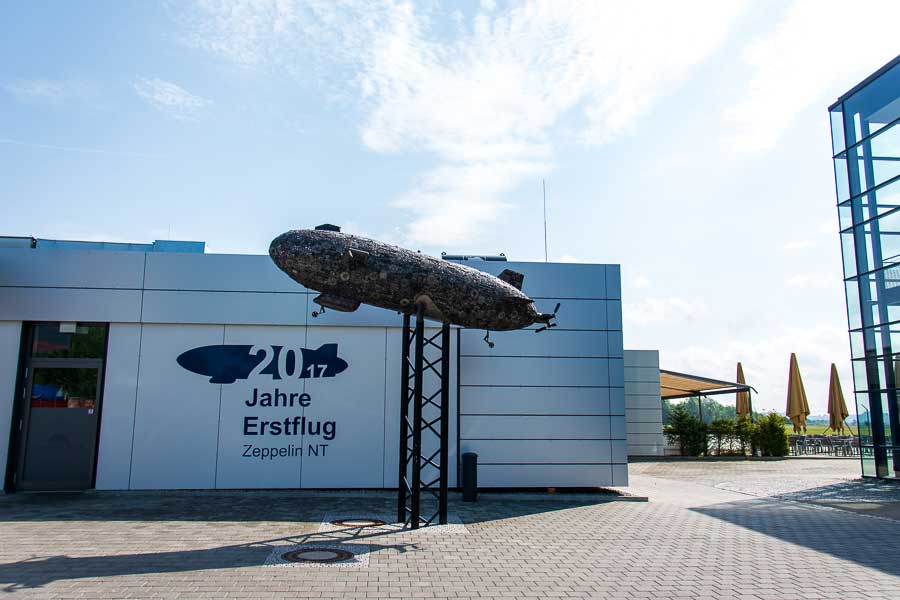 The Zeppelin NT building in Friedrichshafen, Germany.